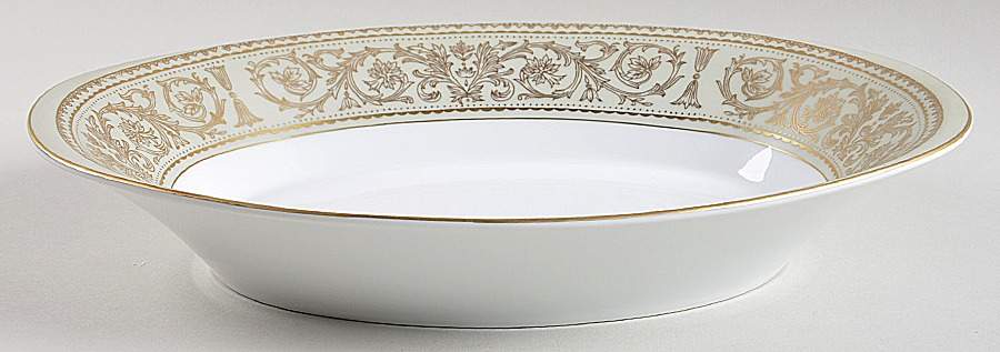 Regency Green (Imperial Wentworth Backstamp) 10" Oval Vegetable Bowl by Wentworth-1