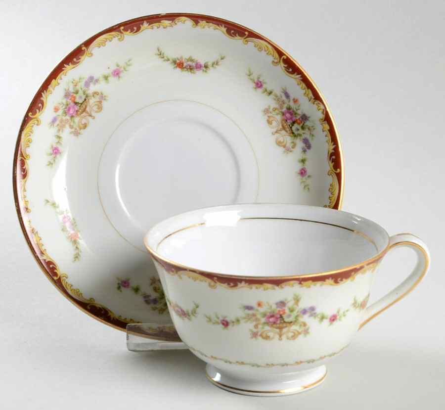 Regency Red Footed Cup & Saucer Set by Wentworth-1