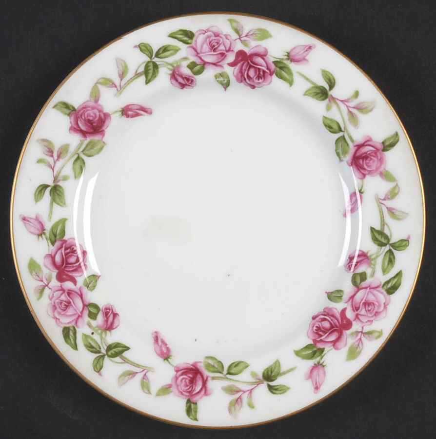 Red Rose Bread & Butter Plate by Wentworth-1