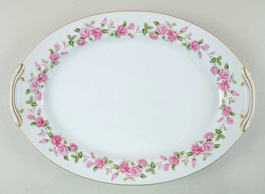 Red Rose 16" Oval Serving Platter by Wentworth-1