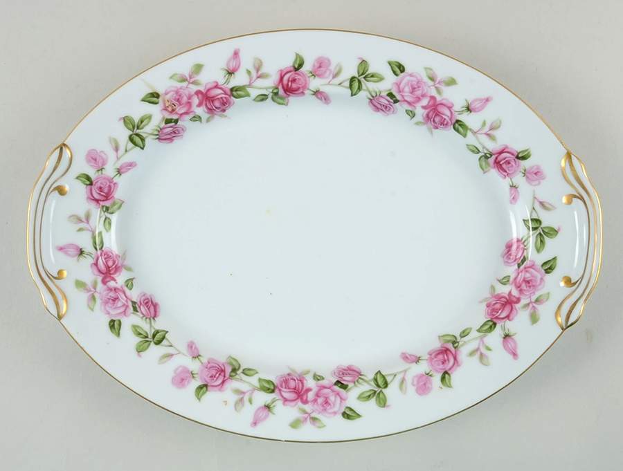 Red Rose 11" Oval Serving Platter by Wentworth-1