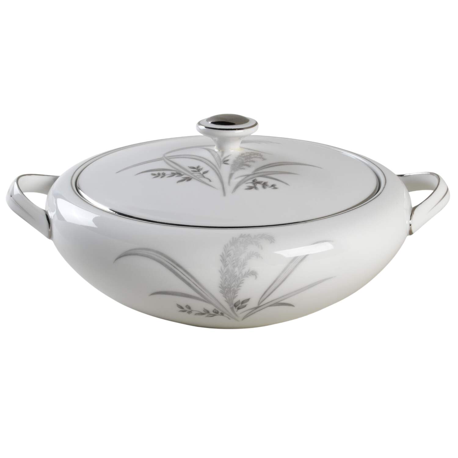 Silver Wheat Round Covered Vegetable by Wentworth-1
