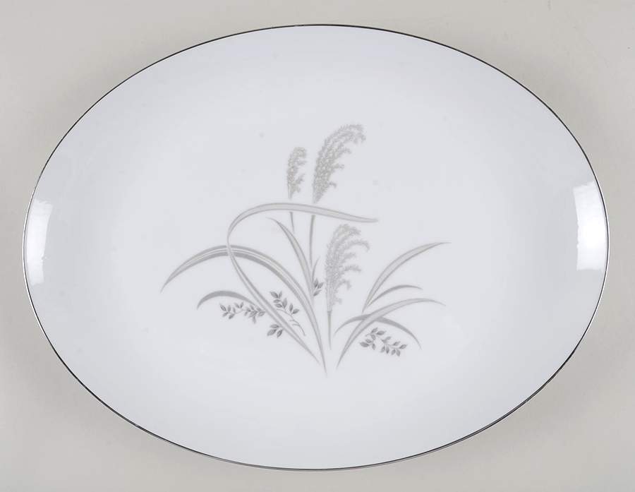 Silver Wheat 16" Oval Serving Platter by Wentworth-1