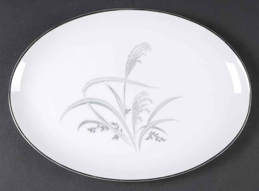Silver Wheat 12" Oval Serving Platter by Wentworth-1