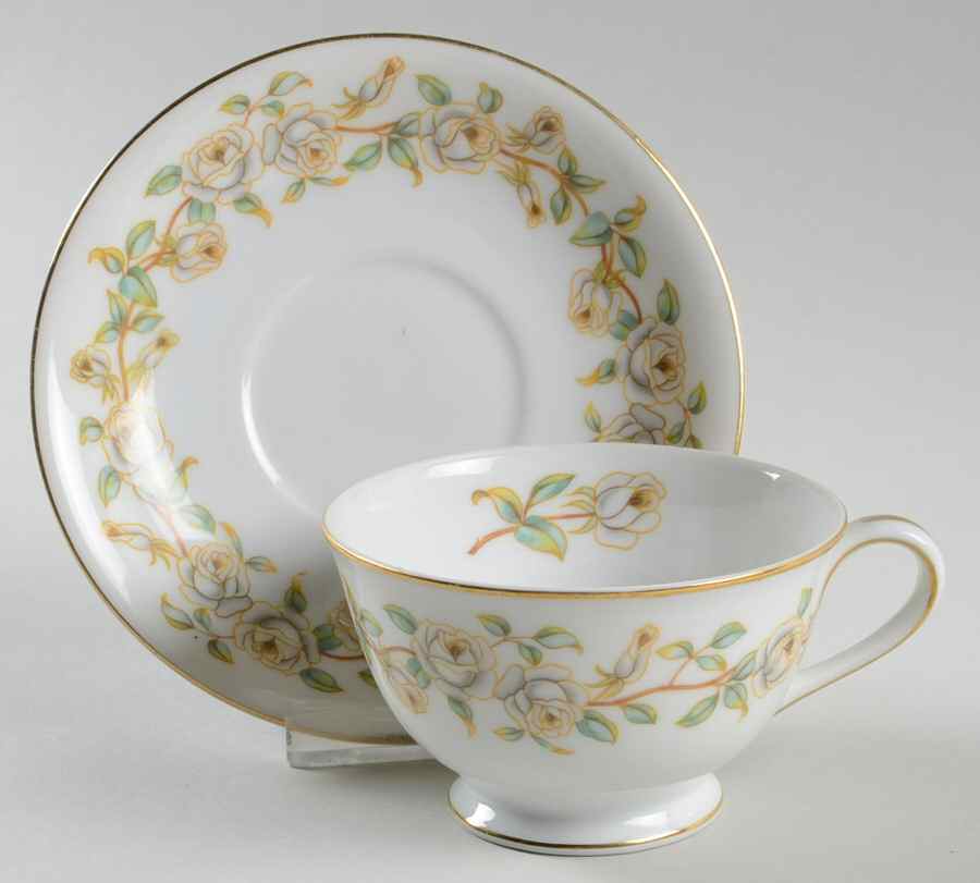 Tea Rose Footed Cup & Saucer Set by Wentworth-1