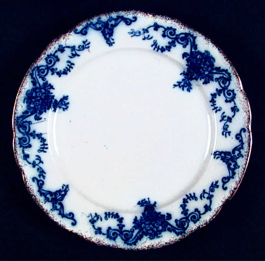 Dorothy (Flow Blue) Luncheon Plate by W & E Corn-1