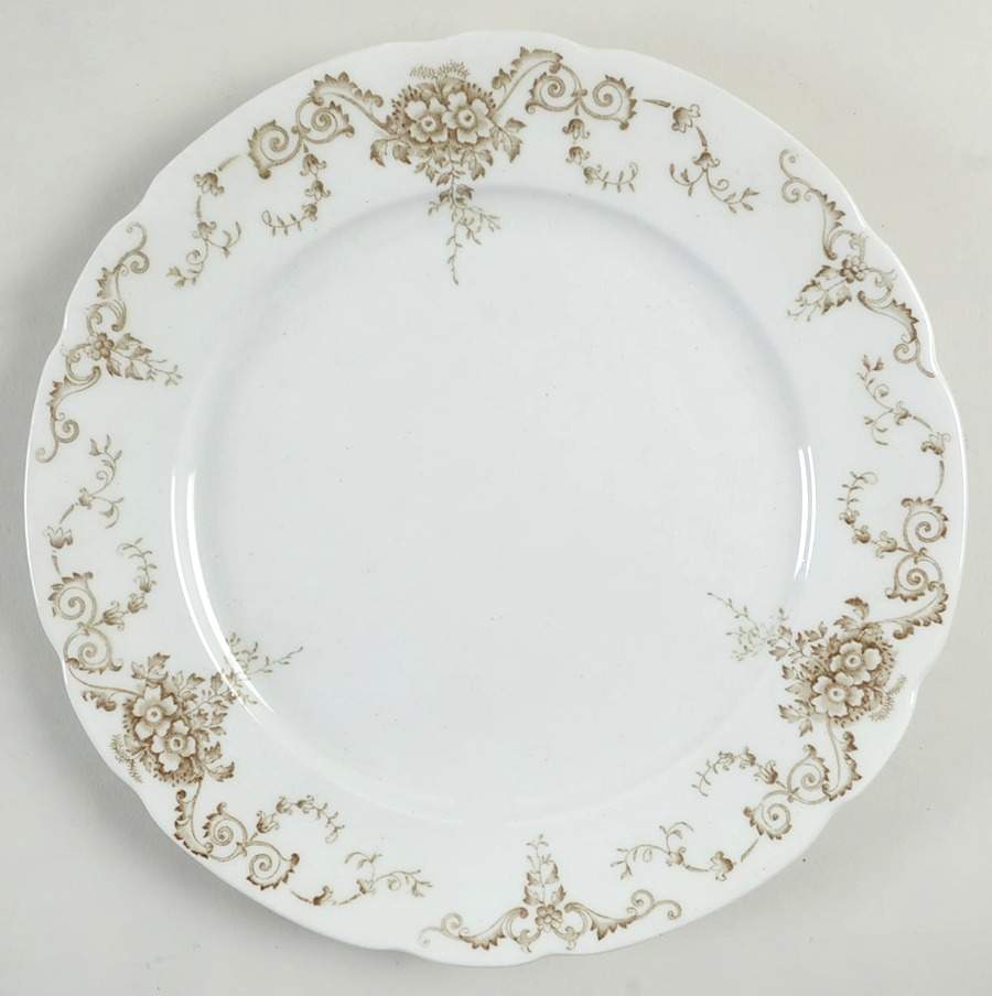 Dorothy (Brown Floral) Luncheon Plate by W & E Corn-1