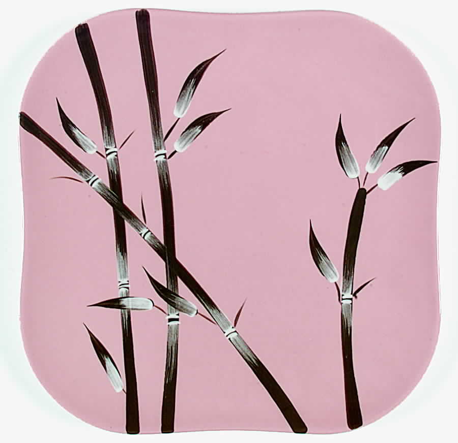 Bambu Pink Dinner Plate by Weil Ware-1