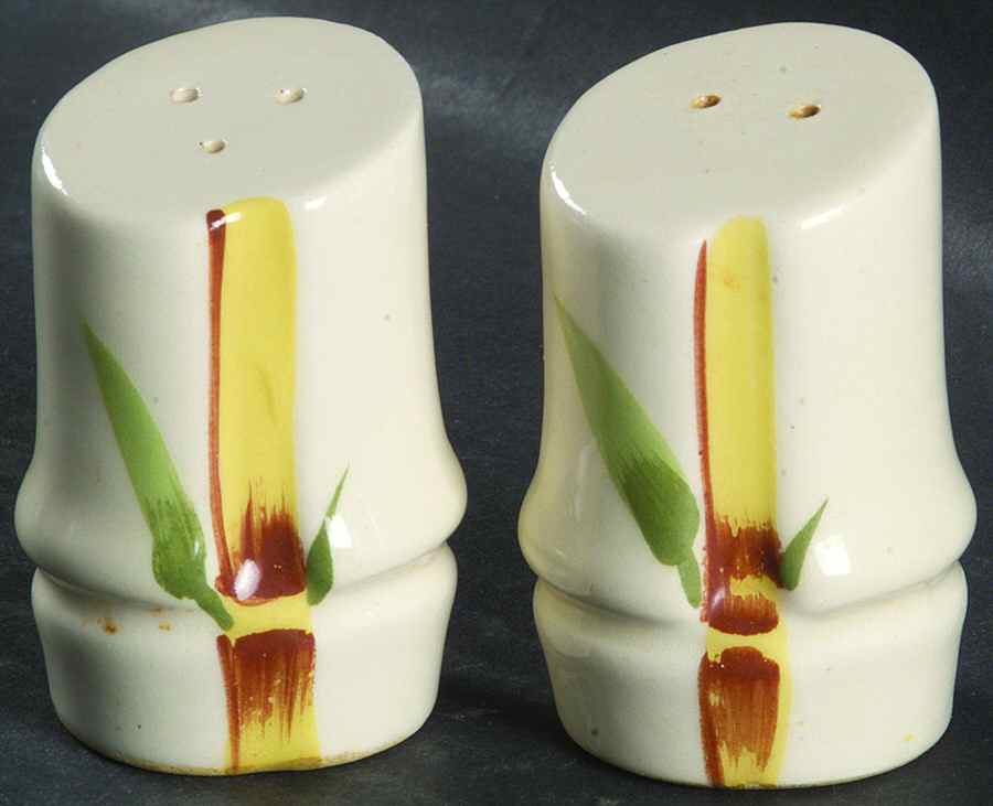 Bambu Cream Salt & Pepper Set by Weil Ware-1