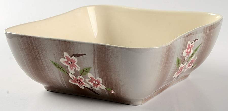 Birchwood Gray 8" Square Vegetable Bowl by Weil Ware-1