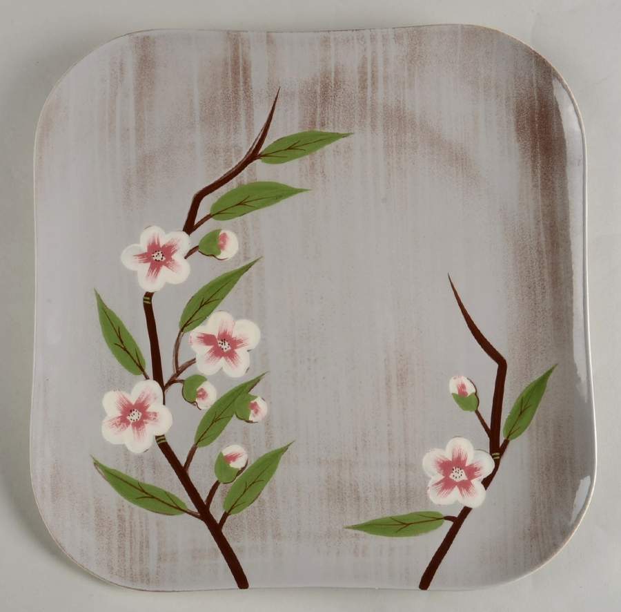 Birchwood Gray 12" Chop Plate (Round Platter) by Weil Ware-1
