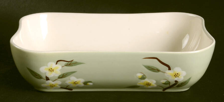 Blossom Celadon 8" Oval Vegetable Bowl by Weil Ware-1