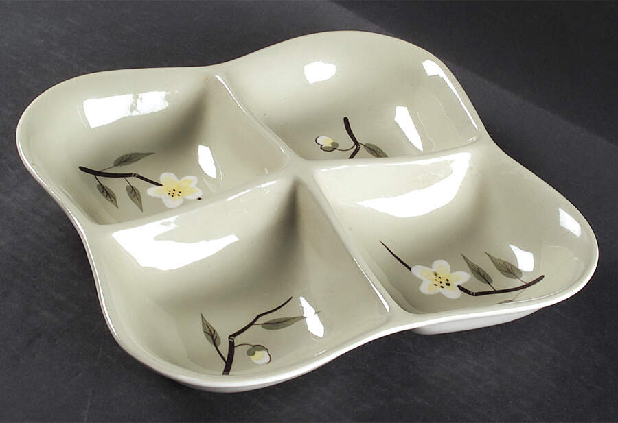 Blossom Celadon 4 Part Relish by Weil Ware-1