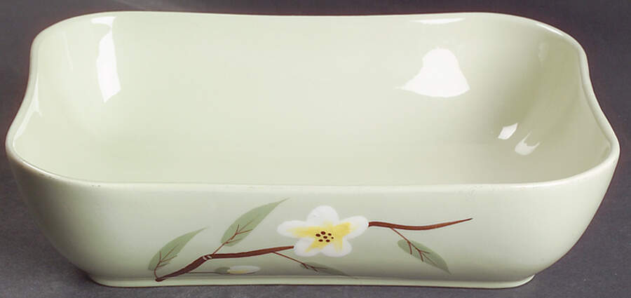 Blossom Celadon 8" Oval Vegetable Bowl by Weil Ware-1