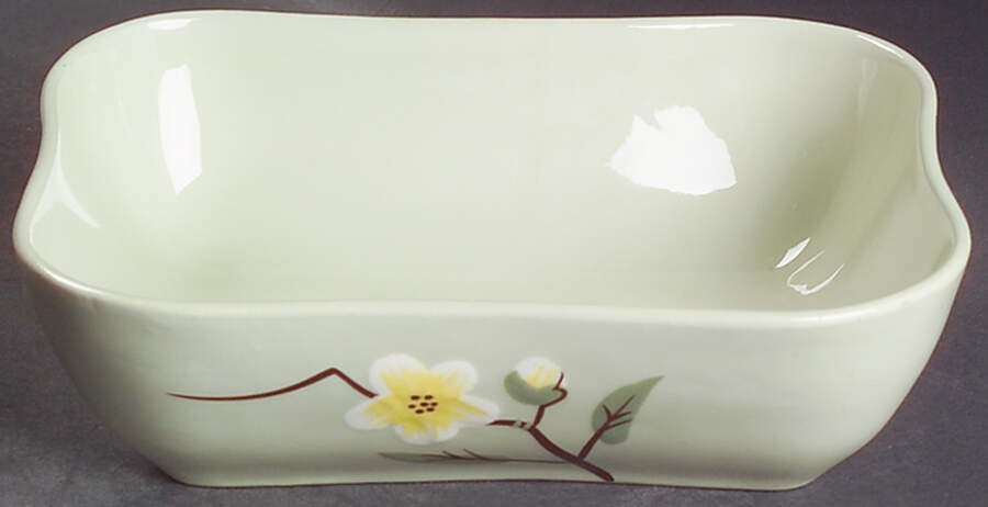 Blossom Celadon 6" Oval Vegetable Bowl by Weil Ware-1