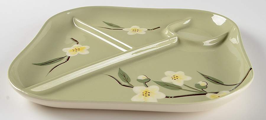 Blossom Celadon Snack Plate by Weil Ware-1