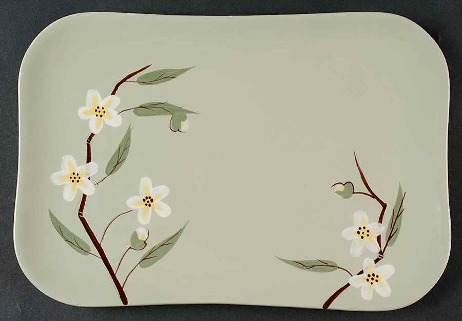 Blossom Celadon 11" Oval Serving Platter by Weil Ware-1