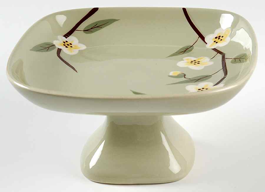Blossom Celadon Round Compote (Height X Width) by Weil Ware-1