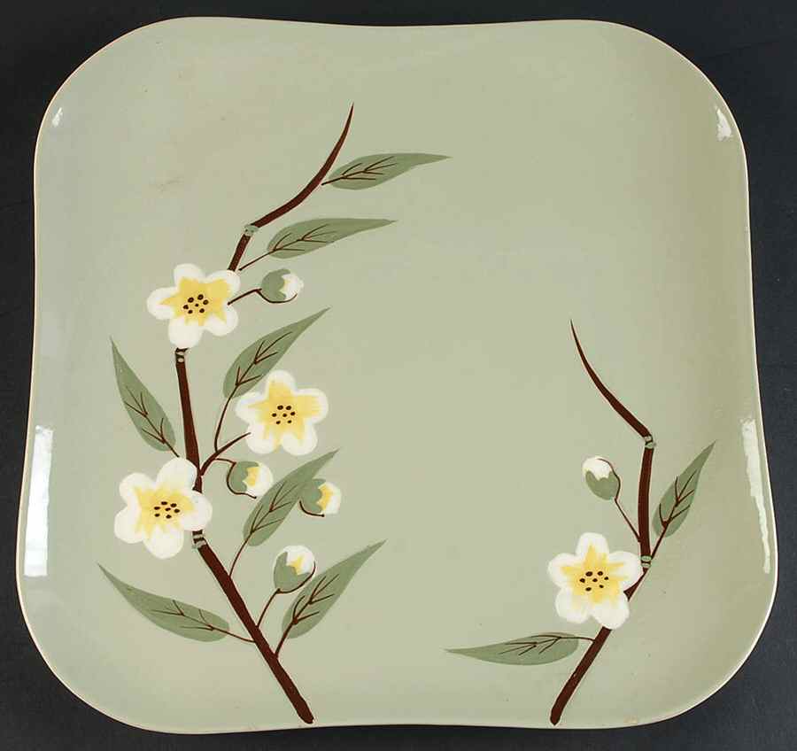 Blossom Celadon 12" Chop Plate (Round Platter) by Weil Ware-1