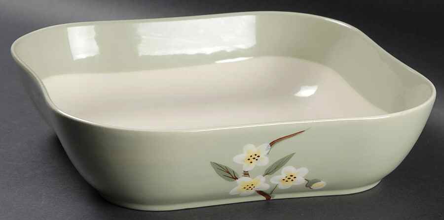 Blossom Celadon 9" Square Vegetable Bowl by Weil Ware-1