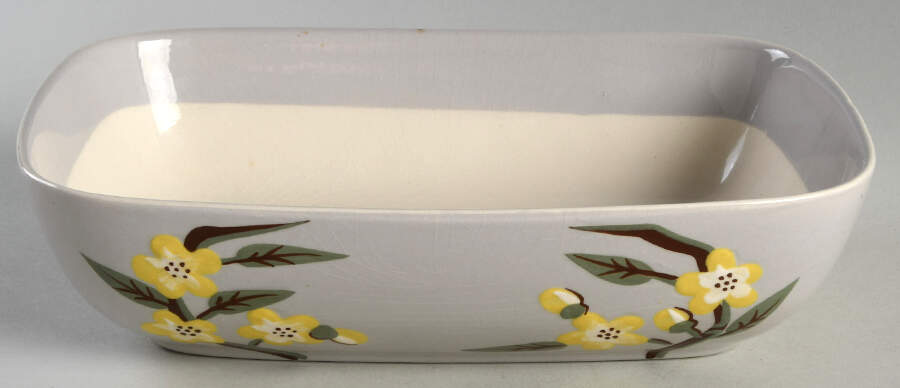 Blossom Gray 8" Oval Vegetable Bowl by Weil Ware-1