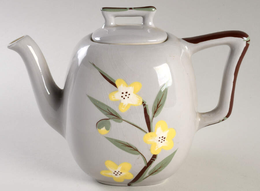 Blossom Gray Teapot & Lid by Weil Ware-1