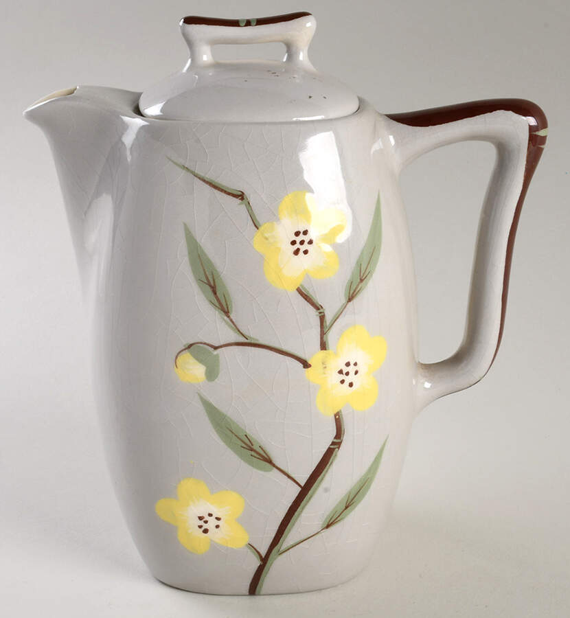 Blossom Gray Coffee Pot & Lid by Weil Ware-1