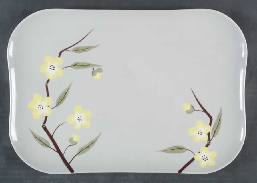 Blossom Gray 13" Oval Serving Platter by Weil Ware-1