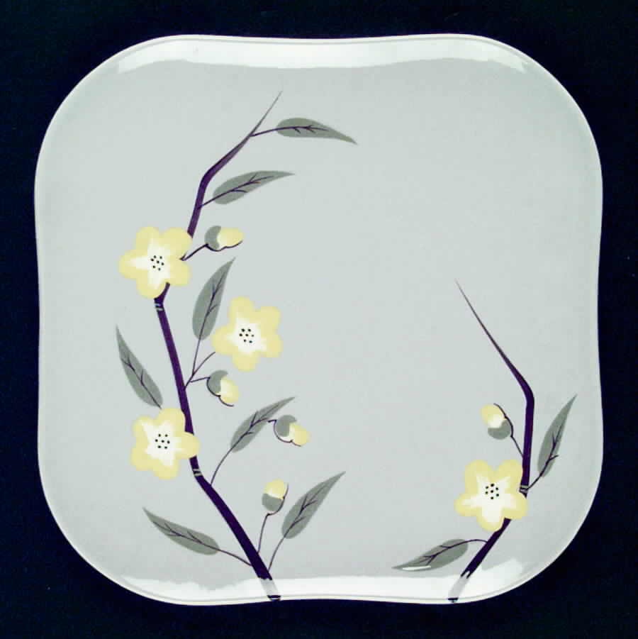 Blossom Gray Dinner Plate by Weil Ware-1