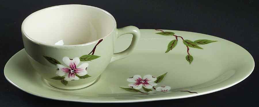 Brentwood Celadon Snack Plate & Cup Set by Weil Ware-1
