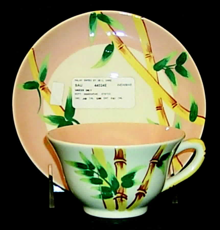 Malay Bambu Flat Cup & Saucer Set by Weil Ware-1
