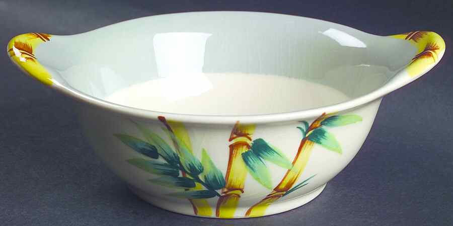 Malay Bambu Gray Lugged Cereal Bowl by Weil Ware-1