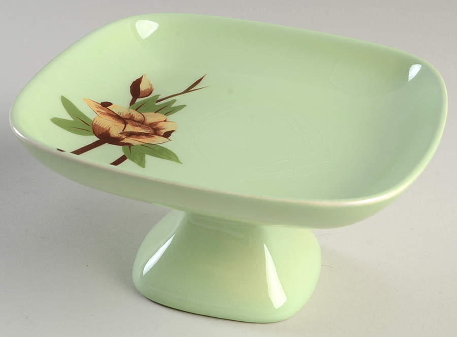 Rose Green Round Compote (Height X Width) by Weil Ware-1