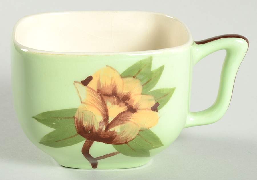 Rose Green Flat Cup by Weil Ware-1