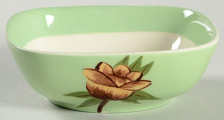 Rose Green Fruit/Dessert (Sauce) Bowl by Weil Ware-1