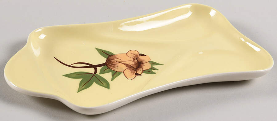 Rose Yellow Spoon Rest/Holder (Holds 3 Spoons) by Weil Ware-1