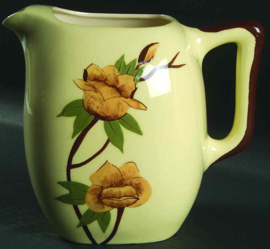 Rose Yellow 60 Oz Pitcher by Weil Ware-1