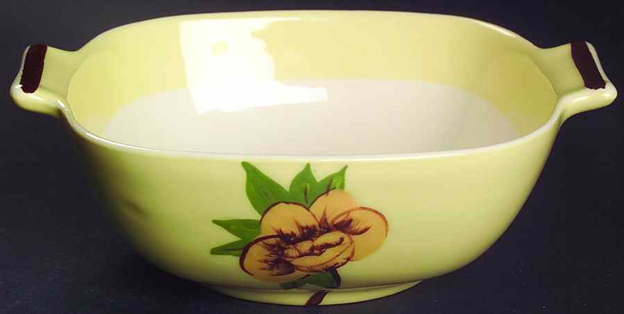 Rose Yellow Lugged Cereal Bowl by Weil Ware-1