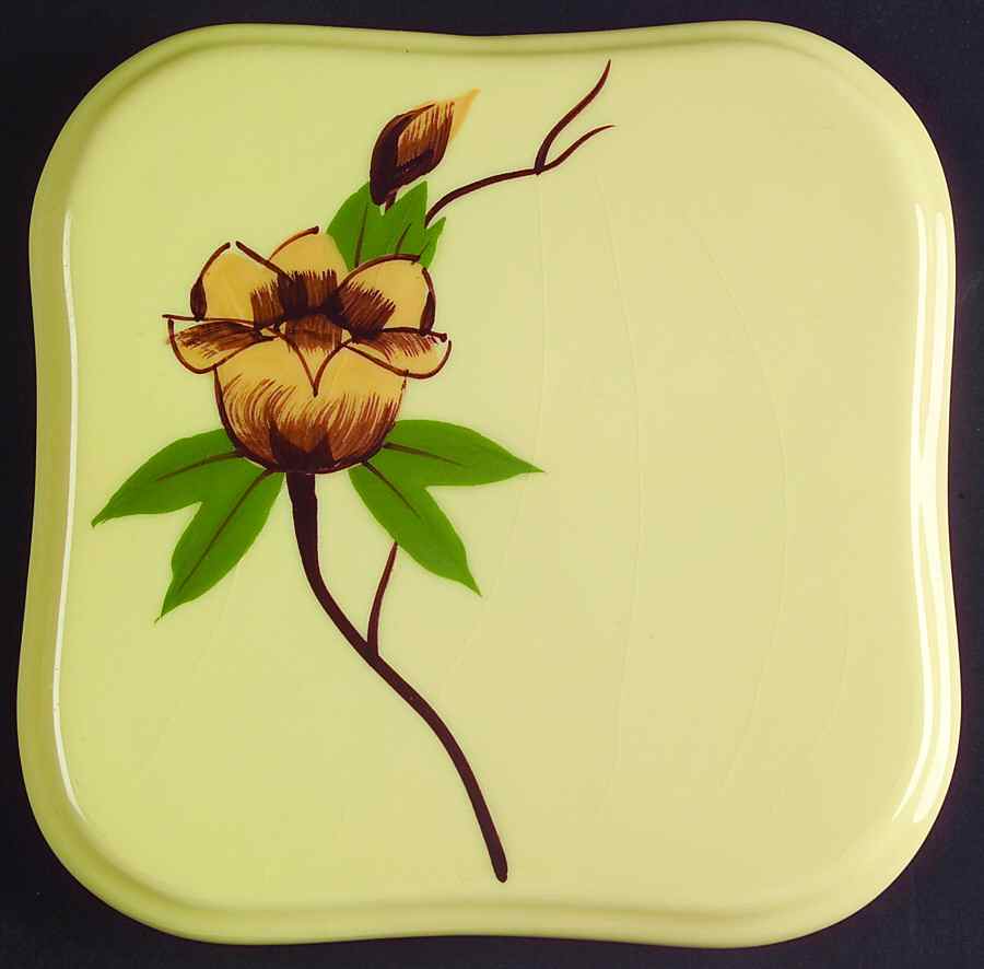 Rose Yellow Trivet by Weil Ware-1
