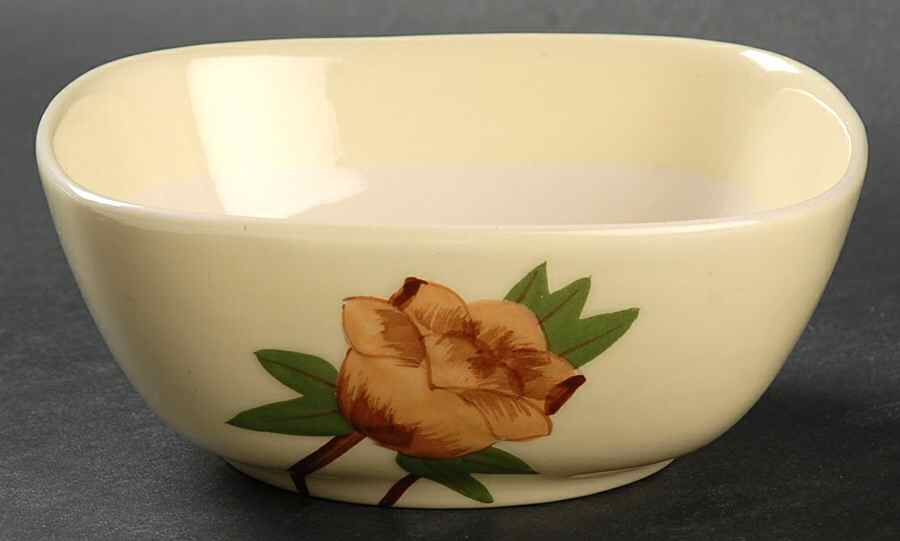 Rose Yellow Coupe Cereal Bowl by Weil Ware-1