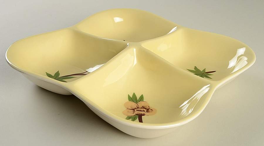 Rose Yellow 4 Part Relish by Weil Ware-1