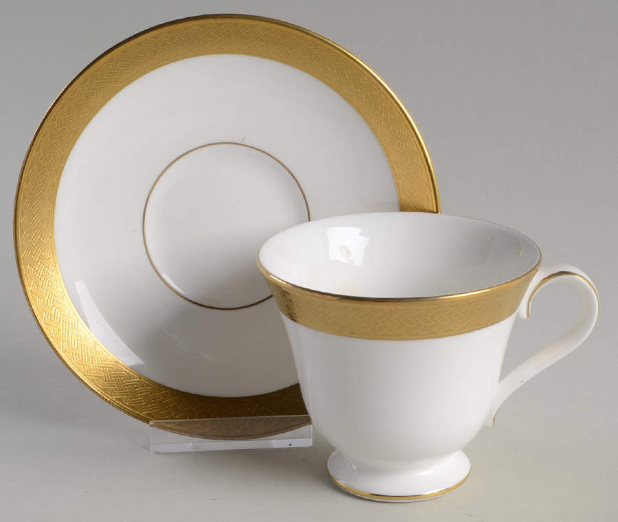 Kells Gold Footed Cup & Saucer Set by Waterford China-1