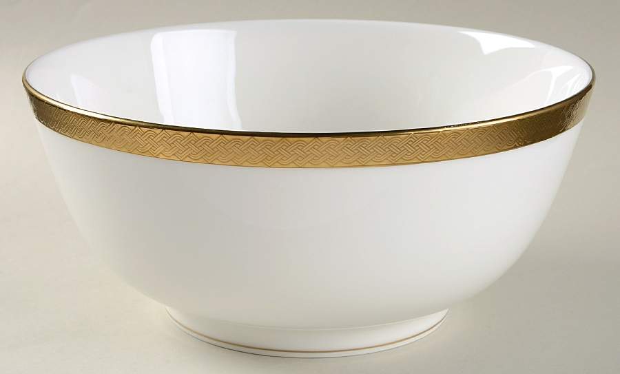 Kells Gold 9" Salad Serving Bowl by Waterford China-1
