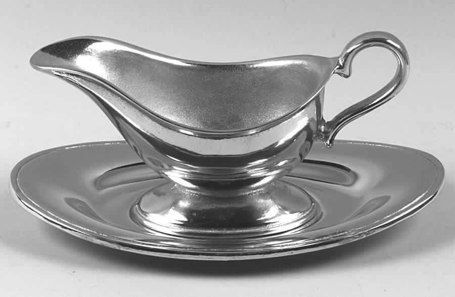 Plough Tavern (Armetale, Hollowware) Gravy Boat & Underplate by Wilton Armetale-1