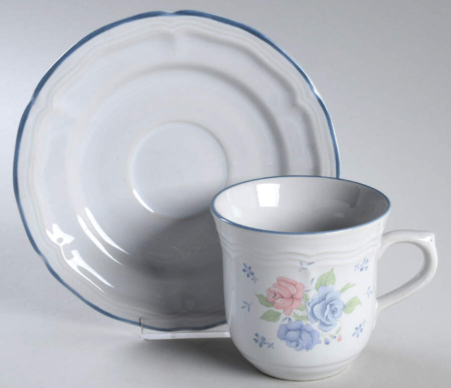 Blue Ashley Flat Cup & Saucer Set by Windsor & Browne-1