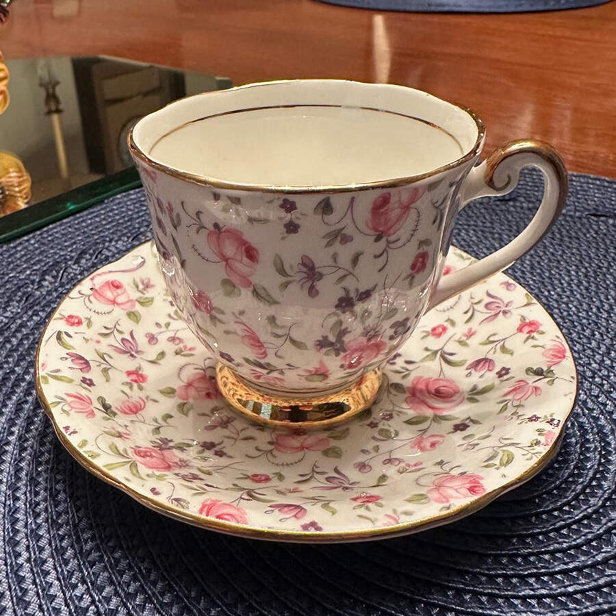 Rose Elegance Footed Cup & Saucer Set by Windsor (England)-1