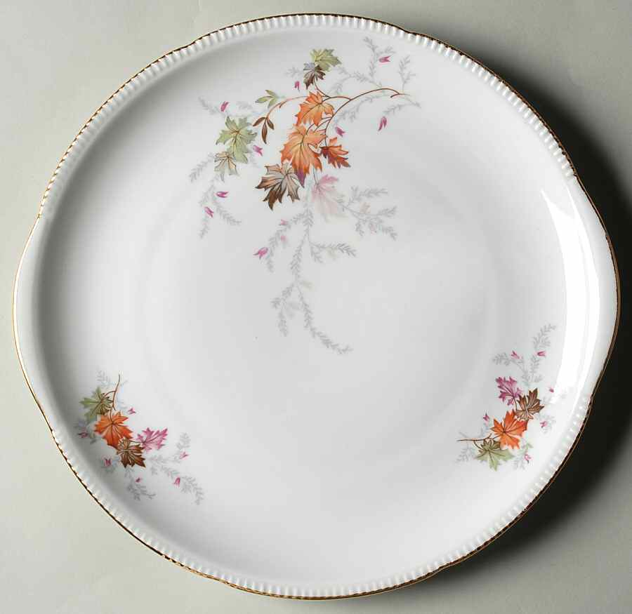 Autumn (Rim, Gold Trim) Handled Cake Plate by Winterling - Bavaria-1