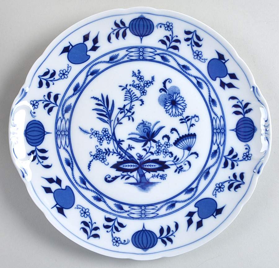 Blue Onion Handled Cake Plate by Winterling - Bavaria-1