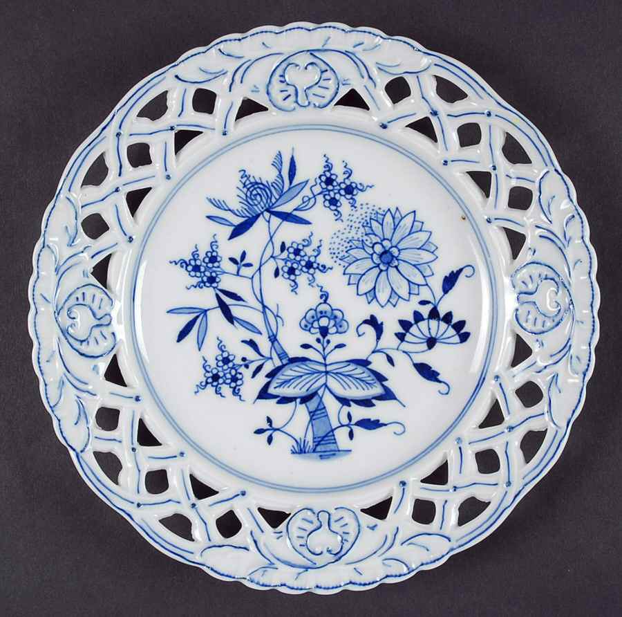 Blue Onion Pierced Edge Salad Plate by Winterling - Bavaria-1
