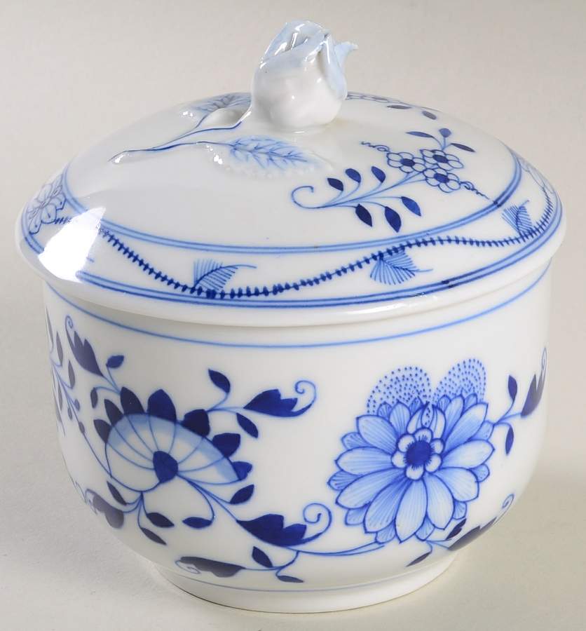 Blue Onion Sugar Bowl & Lid by Winterling - Bavaria-1